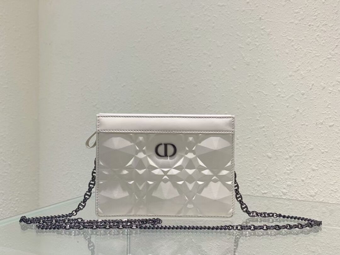 DIOR MINI BOBBY BAG Cannage Calfskin C2806 white