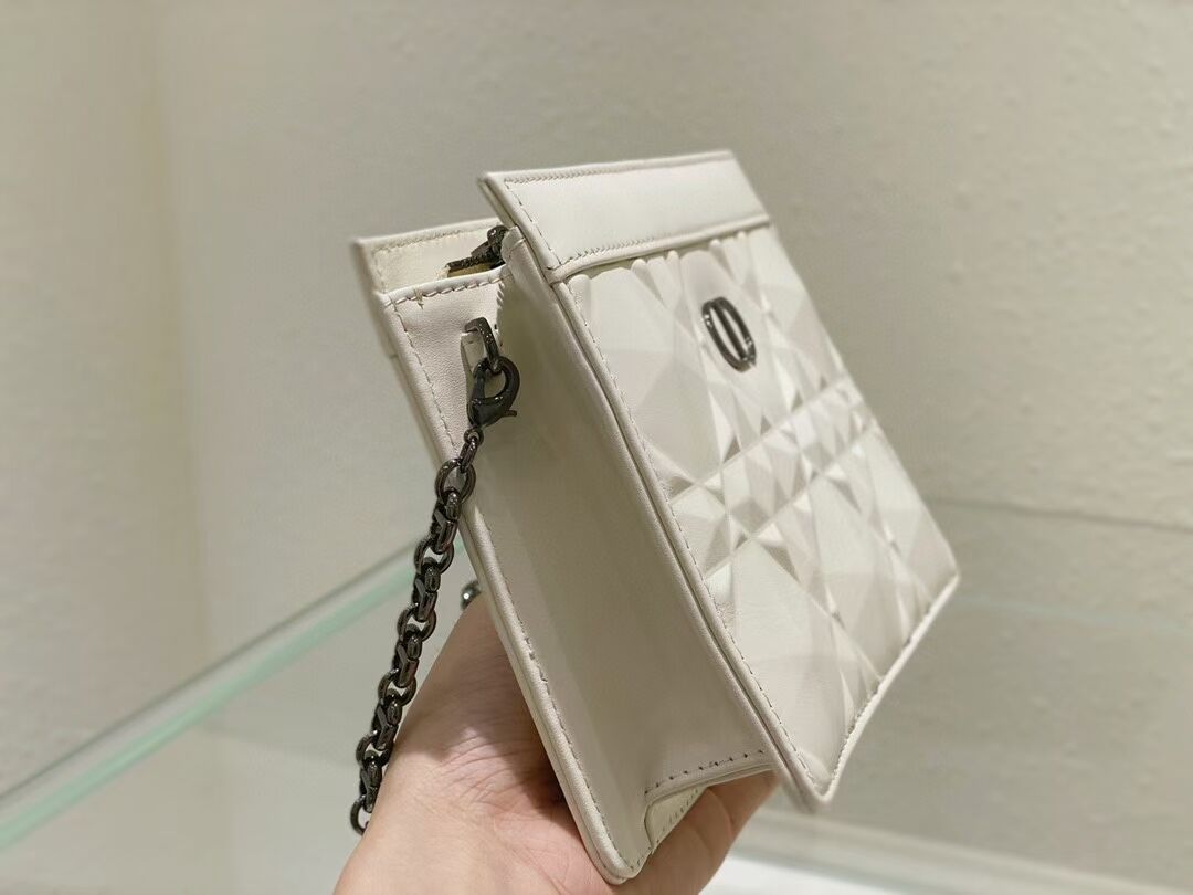 DIOR MINI BOBBY BAG Cannage Calfskin C2806 white