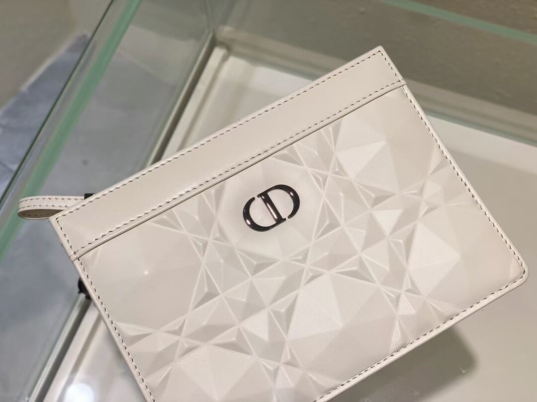 DIOR MINI BOBBY BAG Cannage Calfskin C2806 white