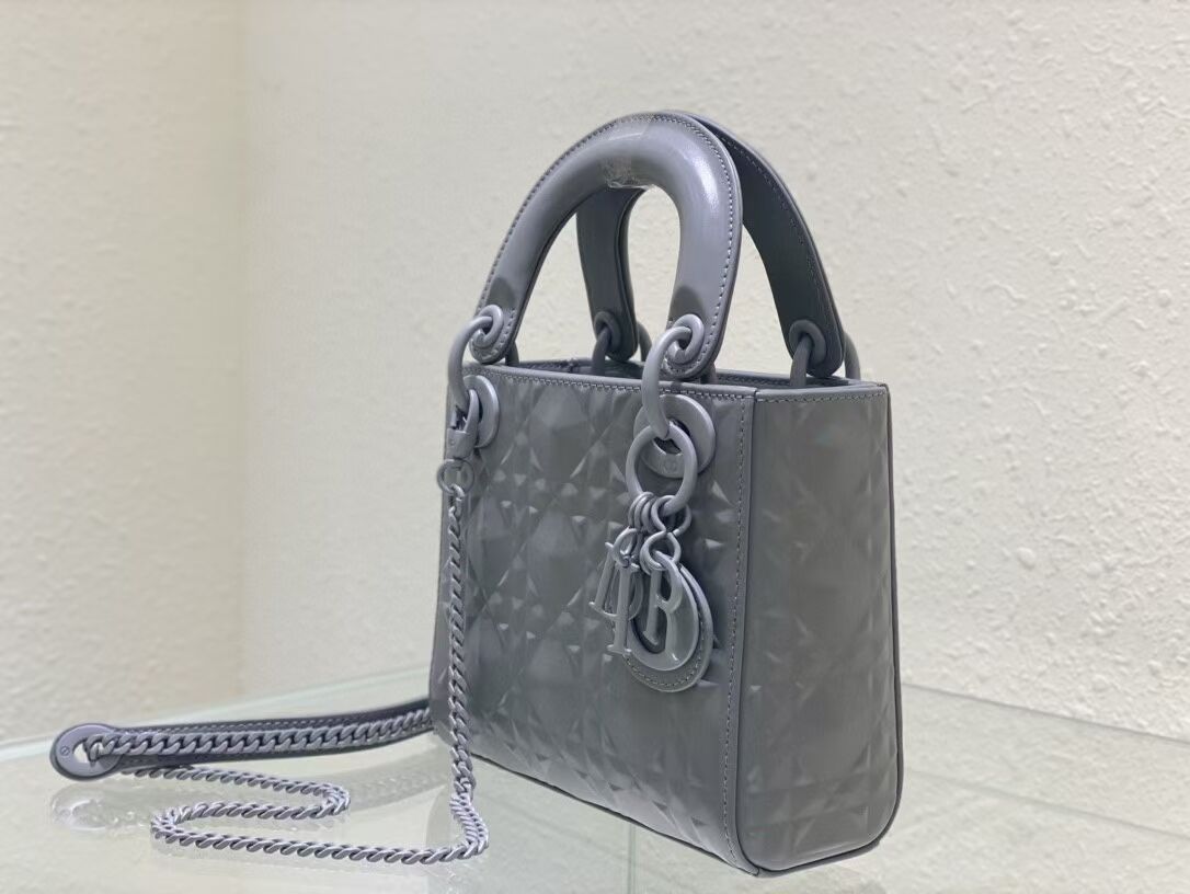 MINI LADY DIOR BAG Cannage Calfskin C2815 gray