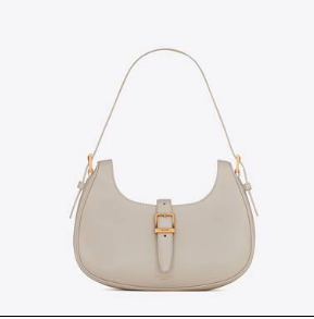 Yves Saint Laurent LE FERMOIR HOBO BAG IN SHINY LEATHER 6726152 BLANC VINTAGE