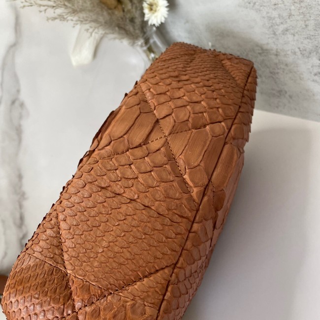 CHANEL 19 Flap Bag Original Snake skin flap bag AS1160 Camel