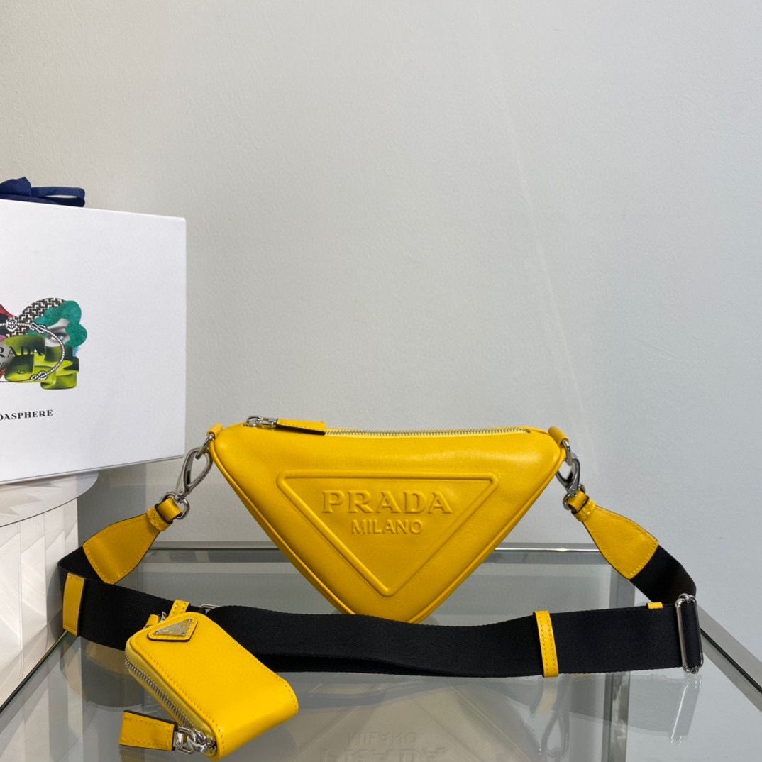 Prada Padded Nappa Leather Shoulder Bag 1BH190 Yellow