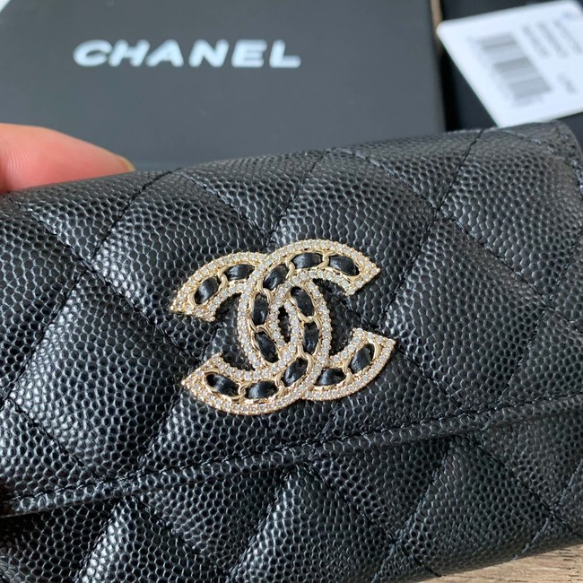 Chanel card holder Calfskin AP2735 black