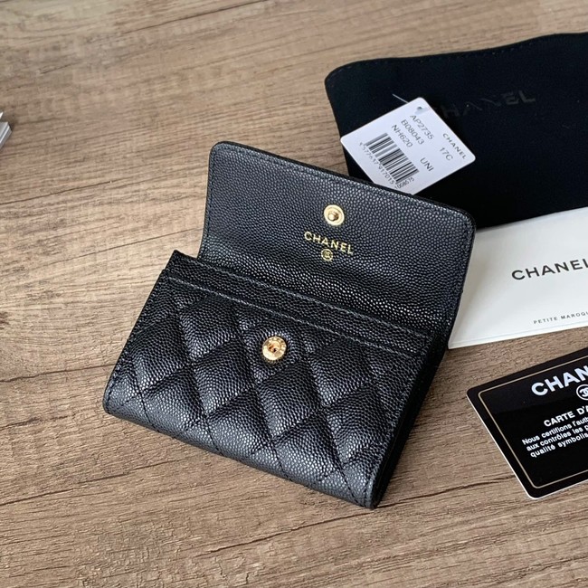 Chanel card holder Calfskin AP2735 black