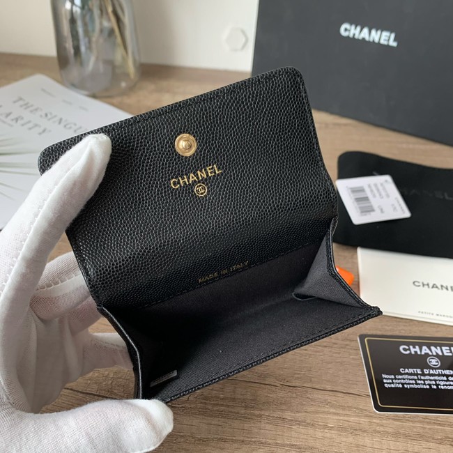 Chanel card holder Calfskin AP2735 black