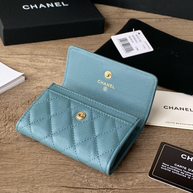 Chanel card holder Calfskin AP2735 blue