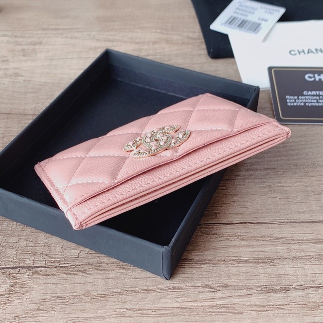 Chanel card holder Calfskin AP2737 pink