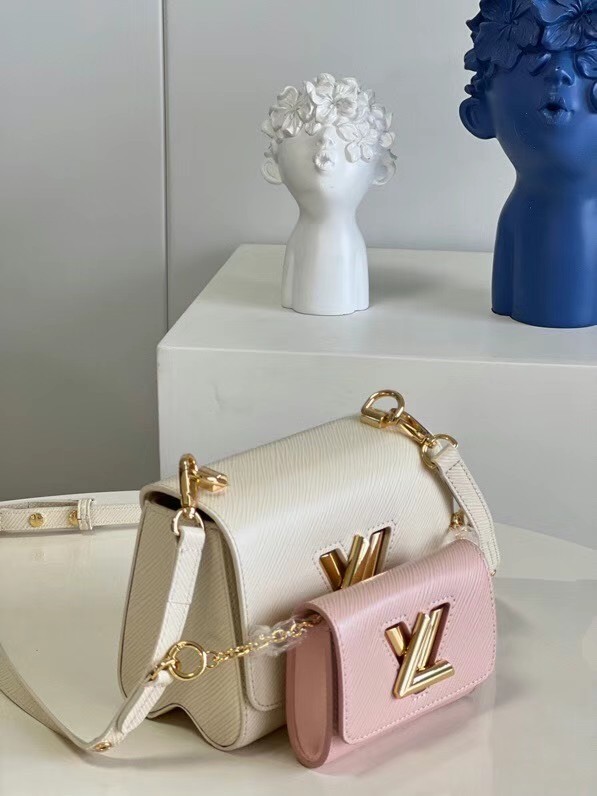 Louis Vuitton TWIST PM M59886 Taupe Brown & Pink