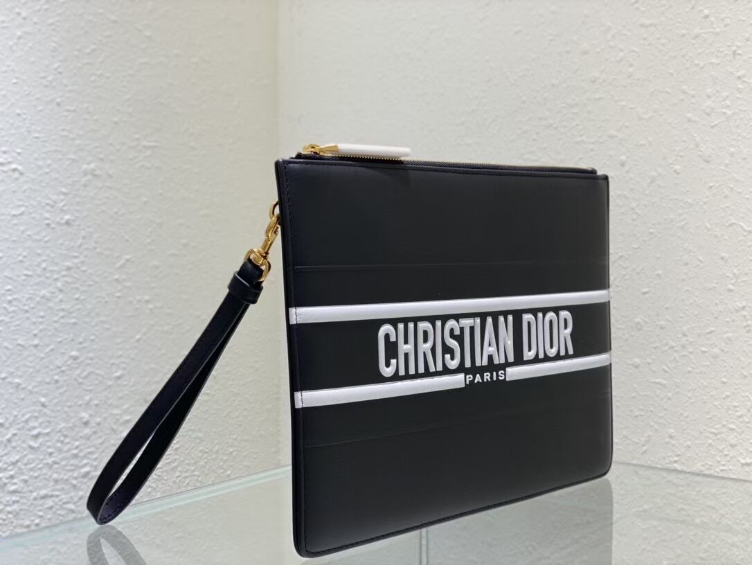 Dior Calfskin Cluth Bag C9181 Black