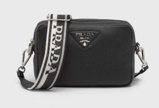 Prada Leather bag with shoulder strap 1BH082 black