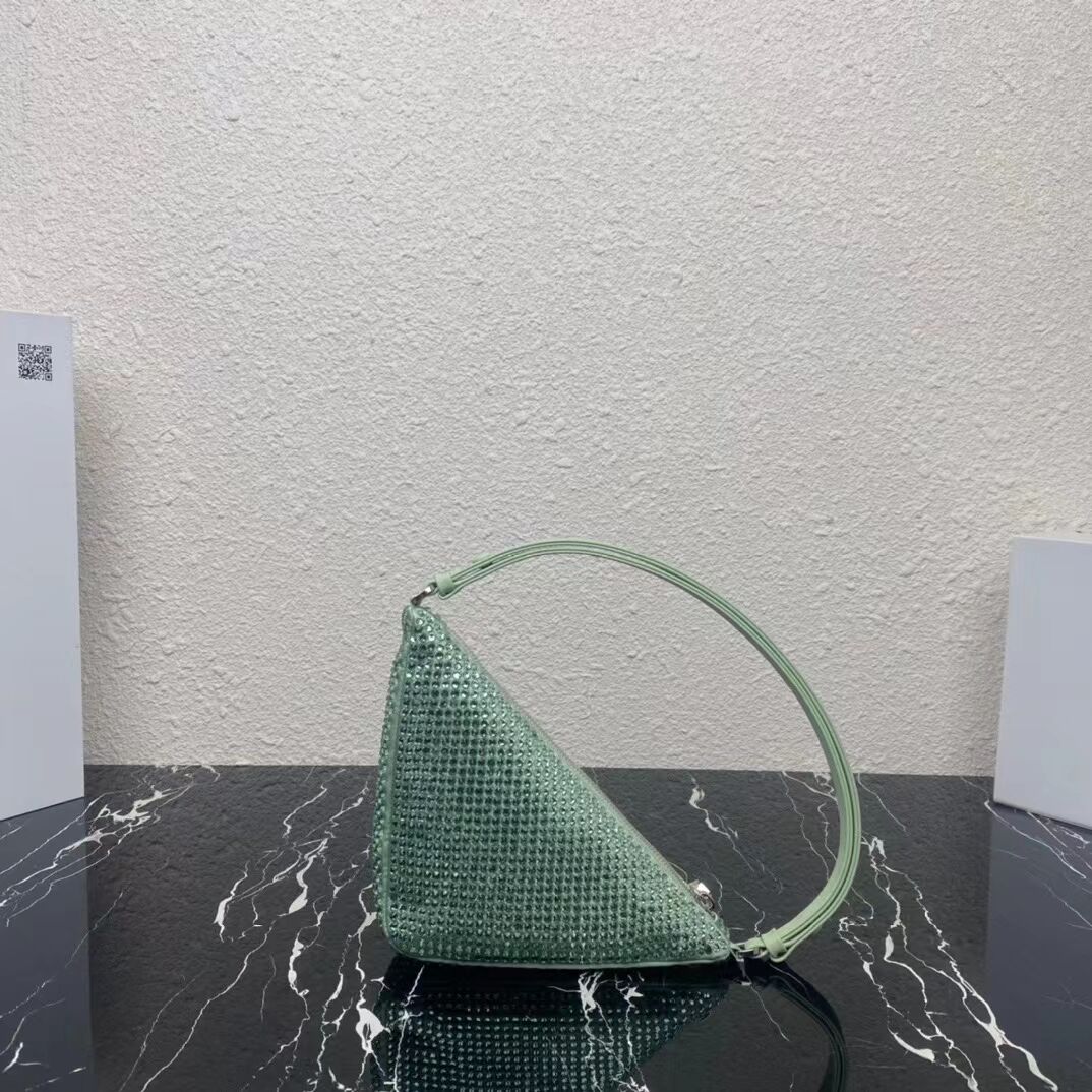 Prada crystal handbag 1VH243 green