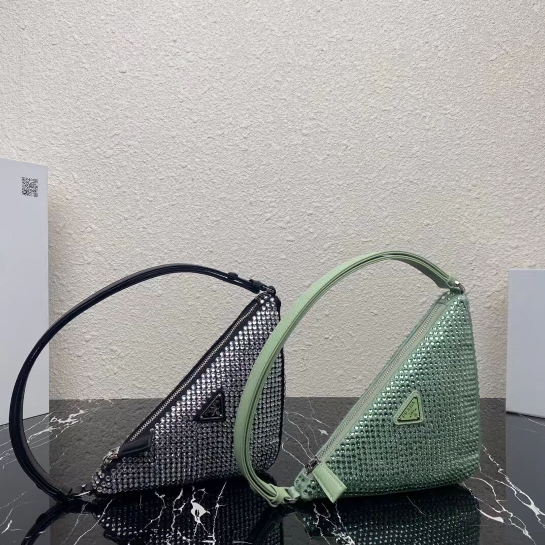 Prada crystal handbag 1VH243 black