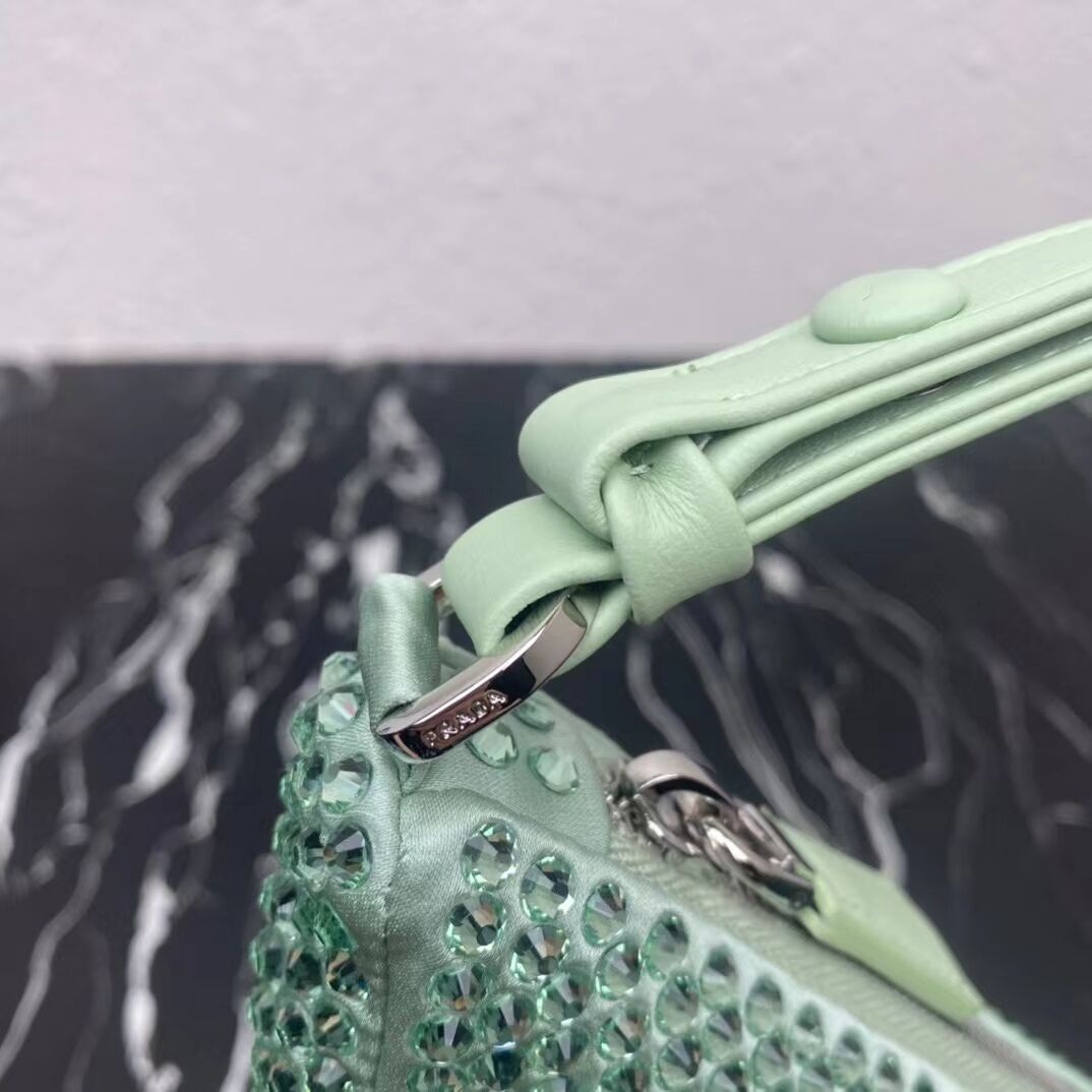 Prada crystal handbag 1VH243 green