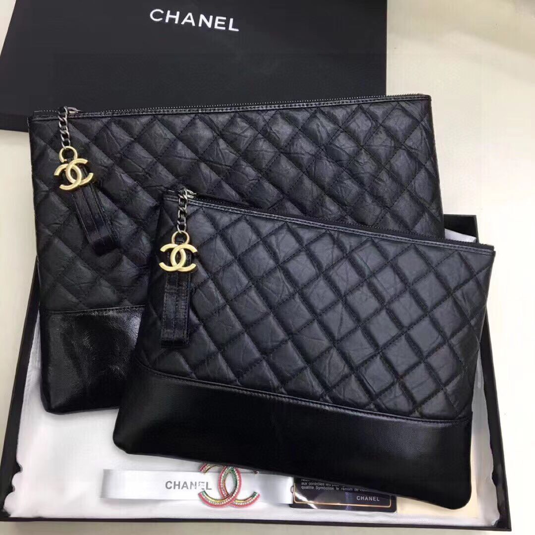 Chanle Grained Original Leather Bag C20314 Black