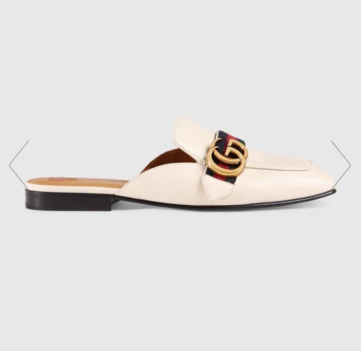 Gucci Leather Slippers And Mules For Women GG30214 White