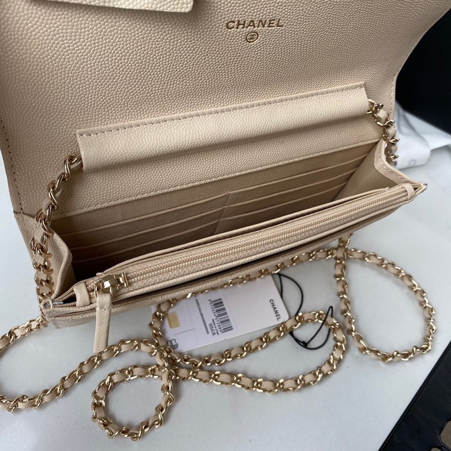 Chanel Grained Calfskin small Shoulder Bag AP33814 apricot