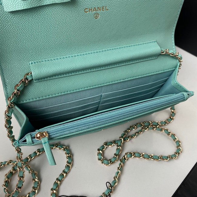 Chanel Grained Calfskin small Shoulder Bag AP33814 green 