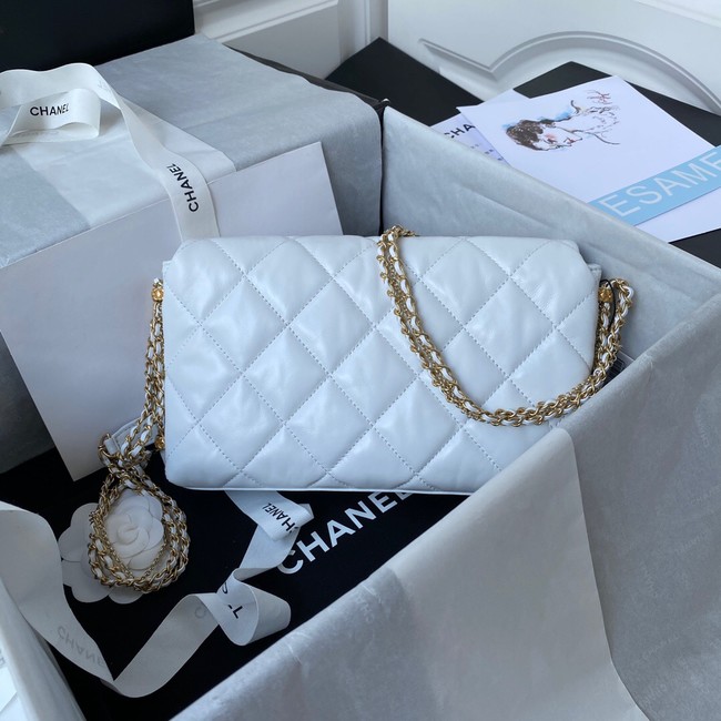 Chanel lambskin Shoulder Bag AS2563 white