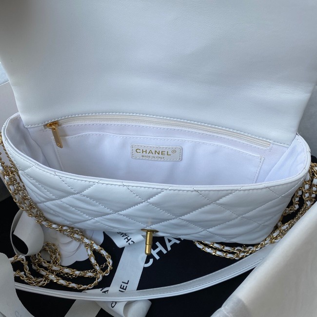 Chanel lambskin Shoulder Bag AS2563 white