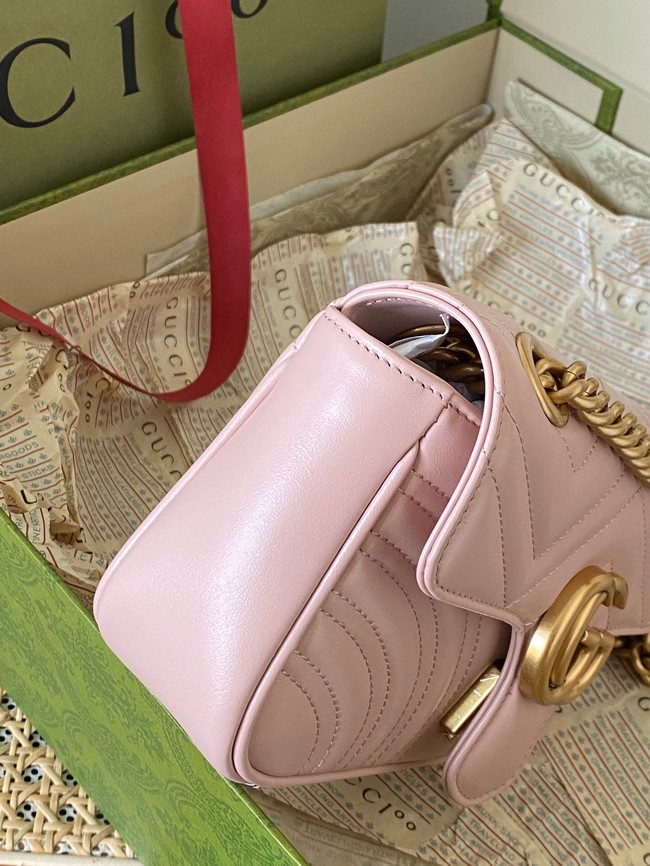 Gucci GG Marmont matelasse mini bag 446744 pink