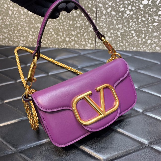 VALENTINO GARAVANI MINI LOCO Calf leather Shoulder Bag 1W2B0K purple