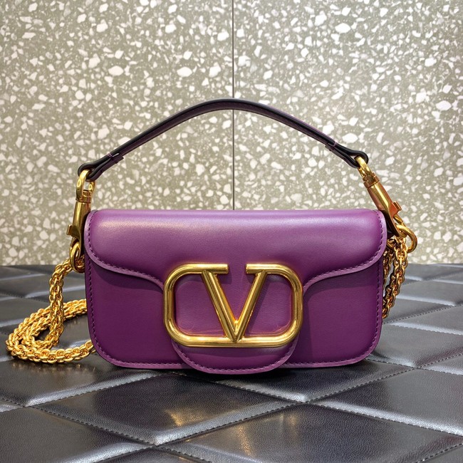 VALENTINO GARAVANI MINI LOCO Calf leather Shoulder Bag 1W2B0K purple