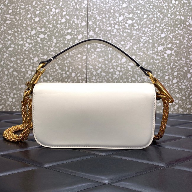 VALENTINO GARAVANI MINI LOCO Calf leather Shoulder Bag 1W2B0K white