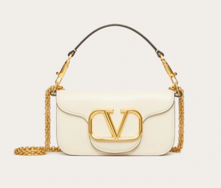 VALENTINO GARAVANI MINI LOCO Calf leather Shoulder Bag 1W2B0K white