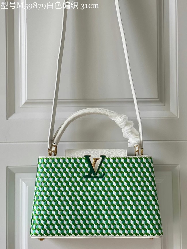 Louis Vuitton CAPUCINES M59879 White & Green