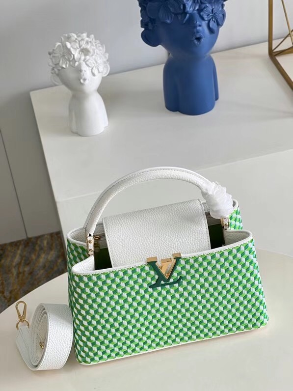 Louis Vuitton CAPUCINES M59879 White & Green