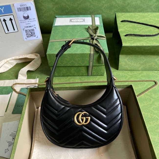 Gucci GG Marmont half-moon-shaped mini bag 699514 black