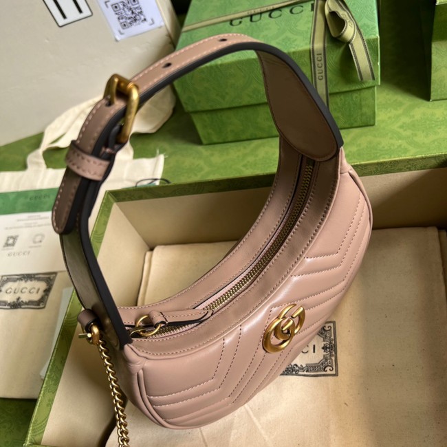 Gucci GG Marmont half-moon-shaped mini bag 699514 dark pink