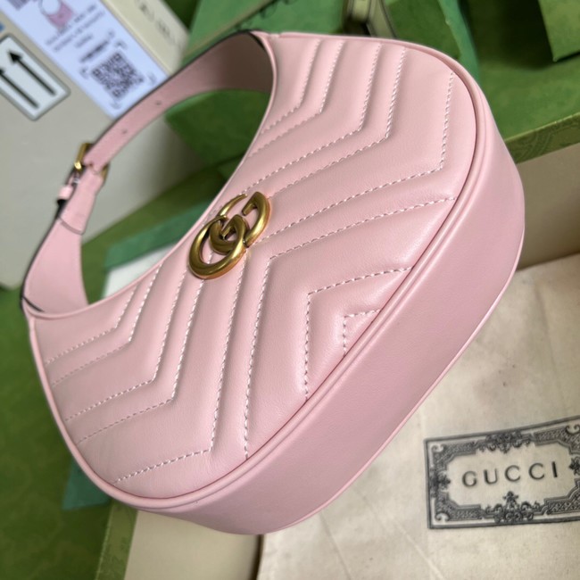 Gucci GG Marmont half-moon-shaped mini bag 699514 pink