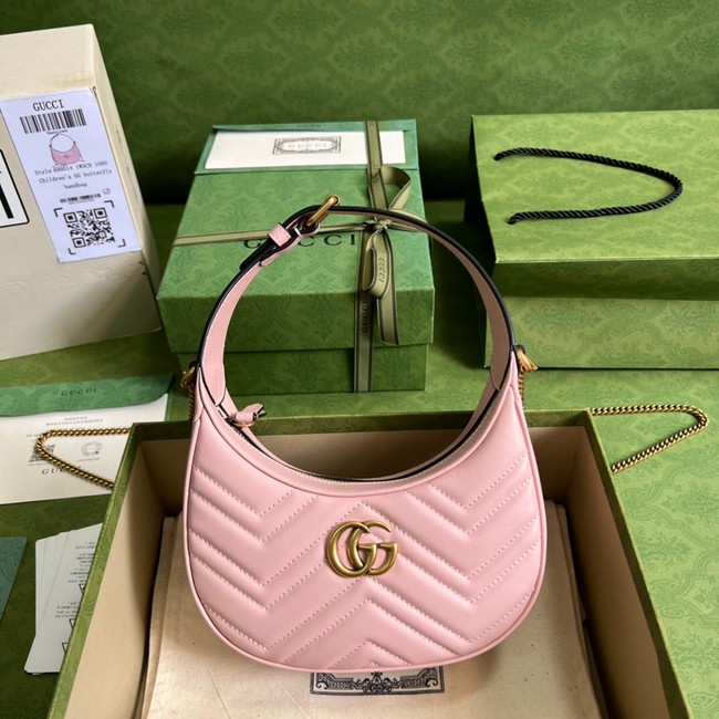 Gucci GG Marmont half-moon-shaped mini bag 699514 pink