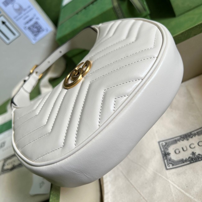 Gucci GG Marmont half-moon-shaped mini bag 699514 white