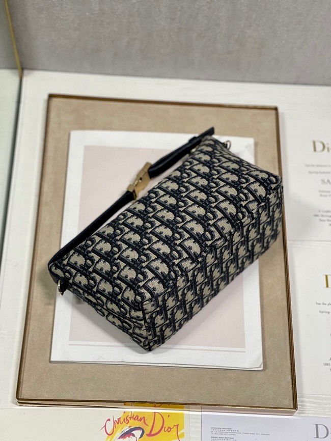 DIOR SMALL BOBBY BAG Embroidery S5554 dark blue