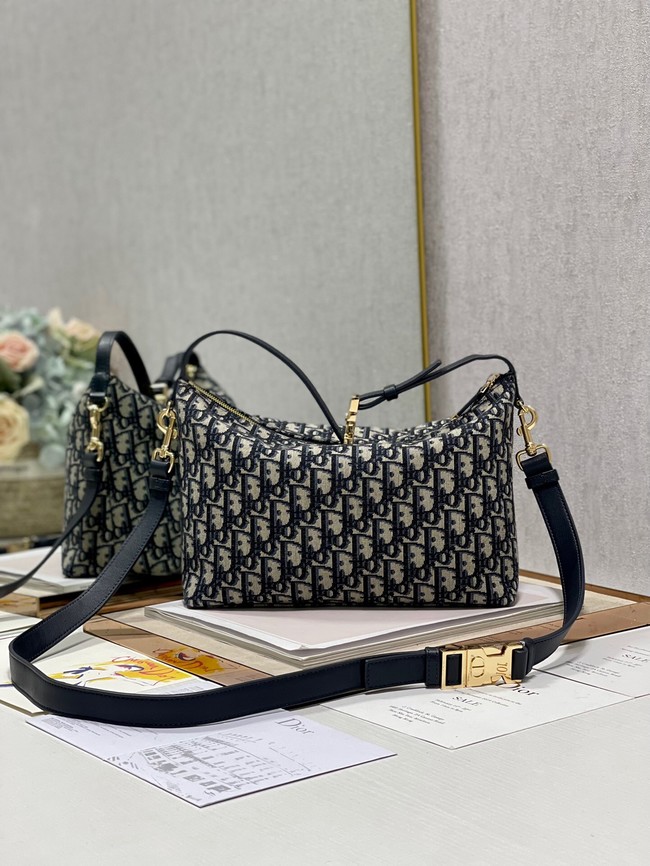 DIOR SMALL Shoulder Bag Embroidery S5552 dark blue