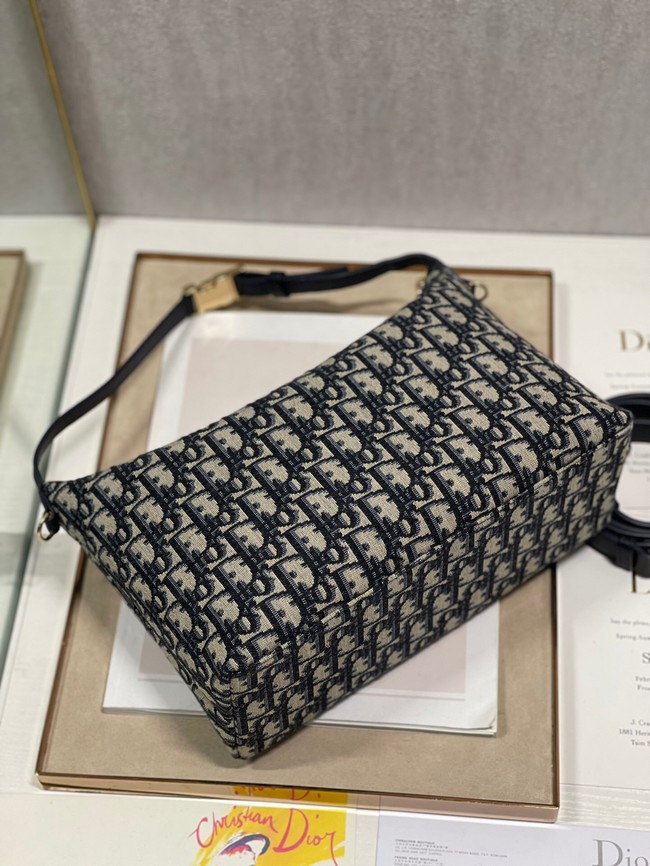 DIOR SMALL Shoulder Bag Embroidery S5552 dark blue