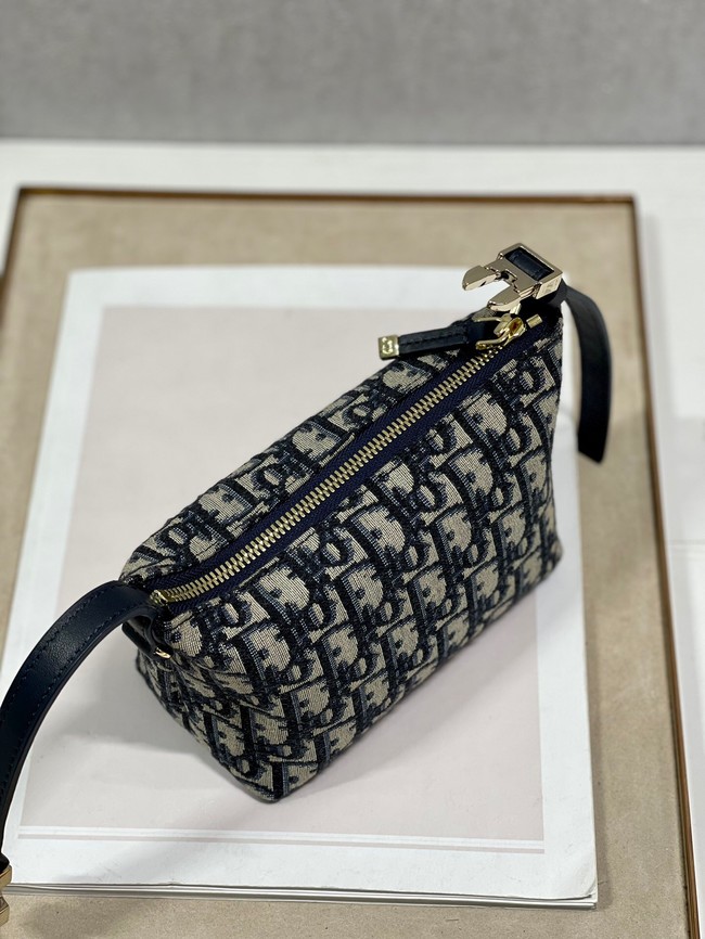 DIOR SMALL Shoulder Bag Embroidery S5553 dark blue