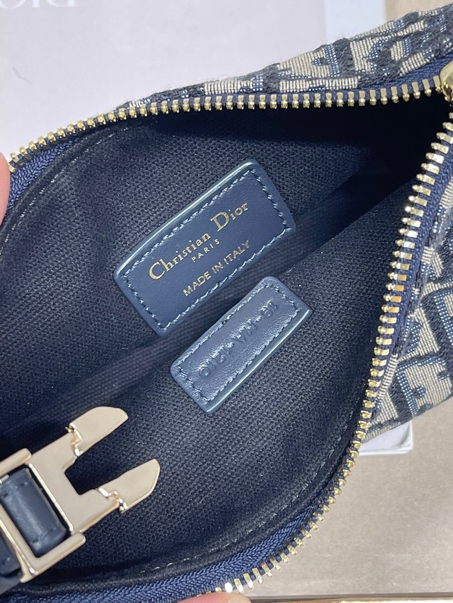 DIOR SMALL Shoulder Bag Embroidery S5553 dark blue