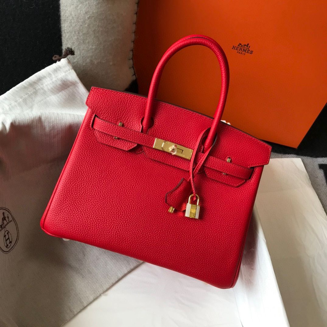 Hermes original Togo Leather HB25O Red