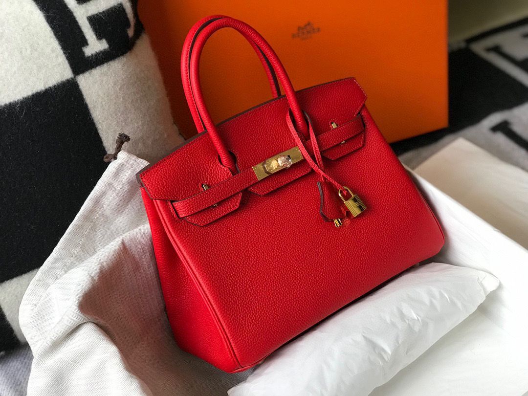 Hermes original Togo Leather HB25O Red