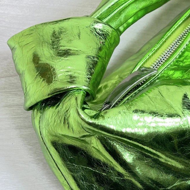 Bottega Veneta Mini intrecciato patent leather top handle bag JODIE 651876V Glittering green