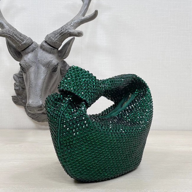 Bottega Veneta Mini with artificial crystals JODIE 651876V green