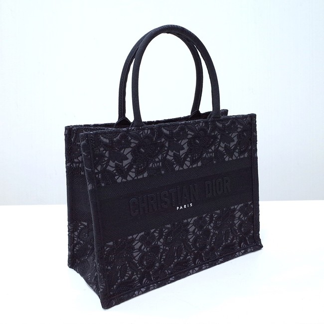 SMALL DIOR BOOK TOTE Embroidery C1287-35 black