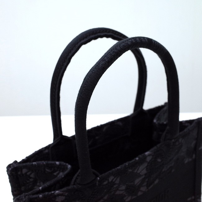 SMALL DIOR BOOK TOTE Embroidery C1331-11 black