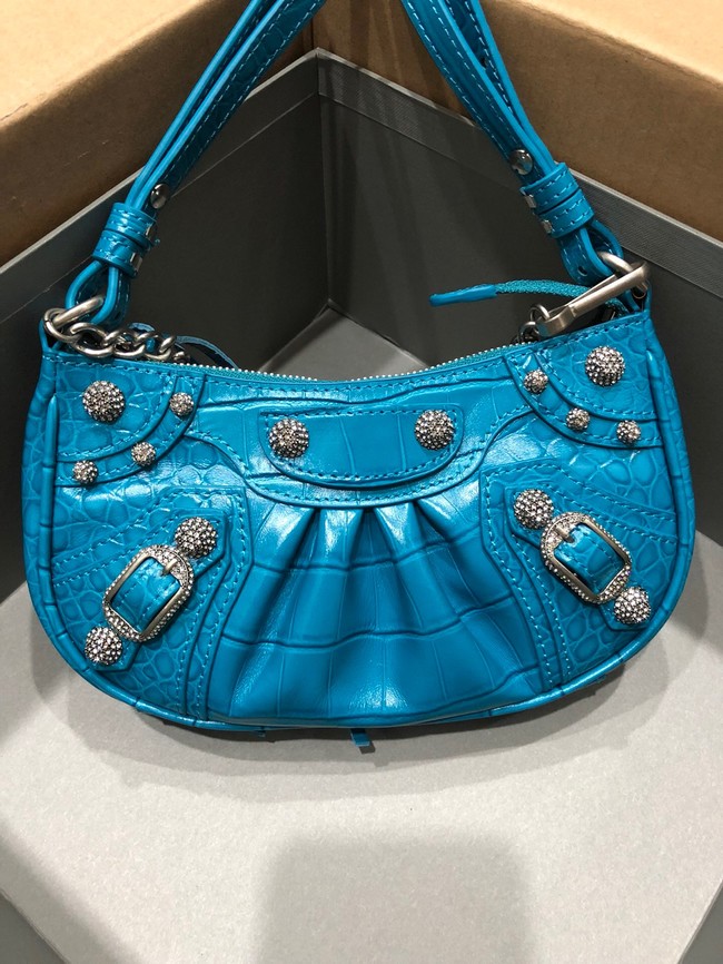 Balenciaga LE CAGOLE MINI PURSE WITH CHAIN 6958141 blue