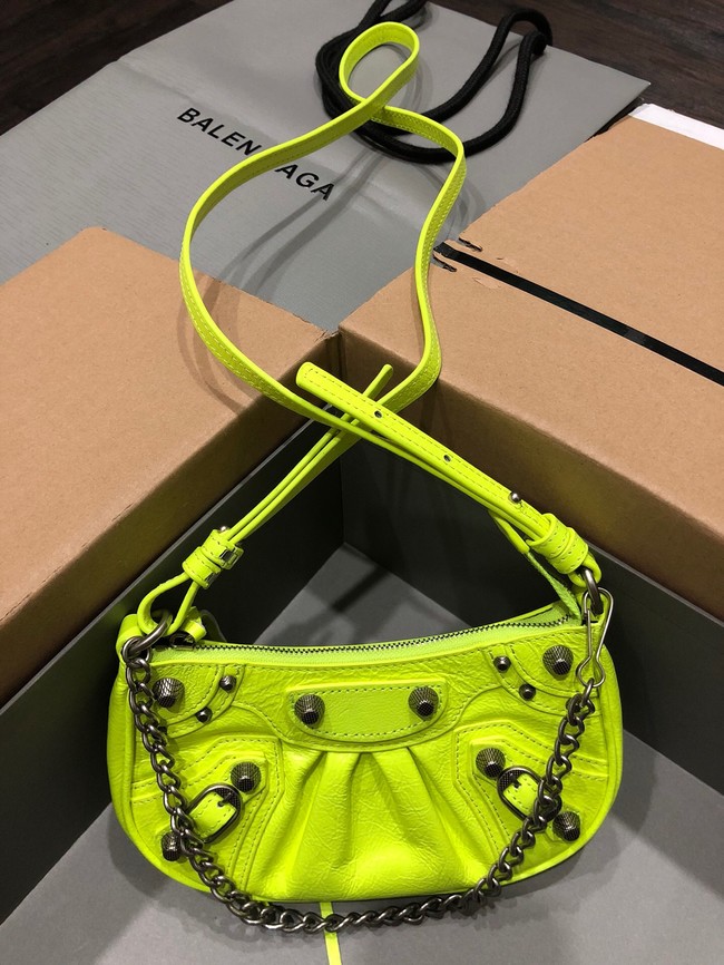 Balenciaga LE CAGOLE MINI PURSE WITH CHAIN 6958141 lemon