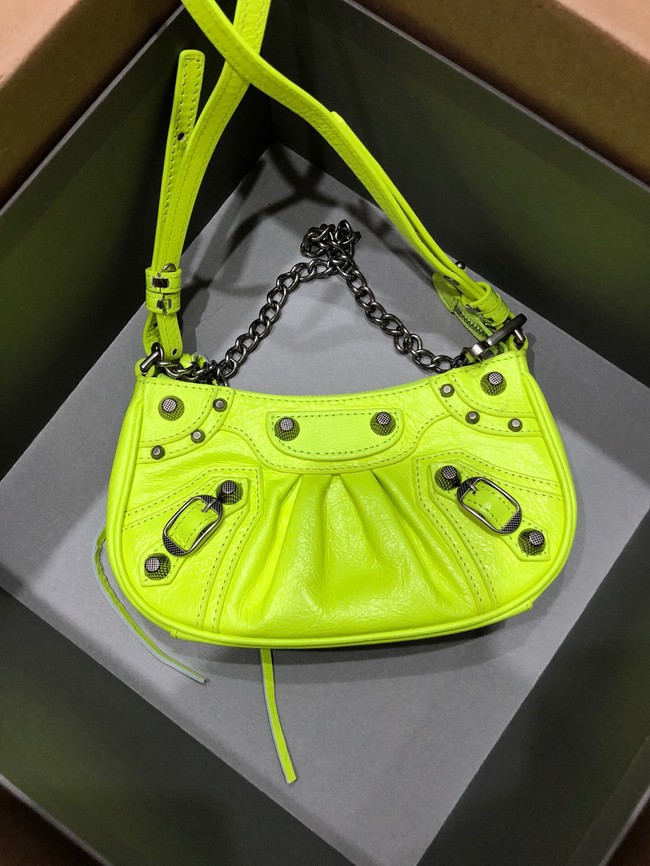 Balenciaga LE CAGOLE MINI PURSE WITH CHAIN 6958141 lemon